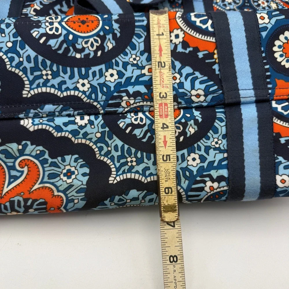 Vera Bradley Cooler Tote Bag Women Large Blue Orange Paisley Zip Top Pocket